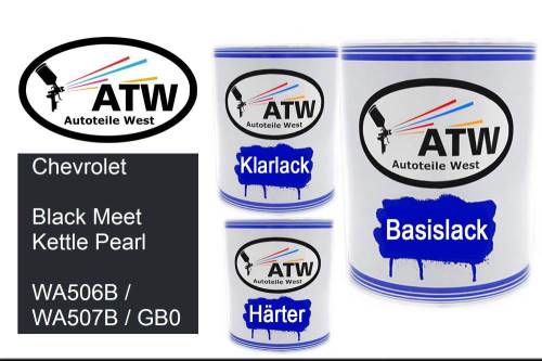 Chevrolet, Black Meet Kettle Pearl, WA506B / WA507B / GB0: 1L Lackdose + 1L Klarlack + 500ml Härter - Set, von ATW Autoteile West.